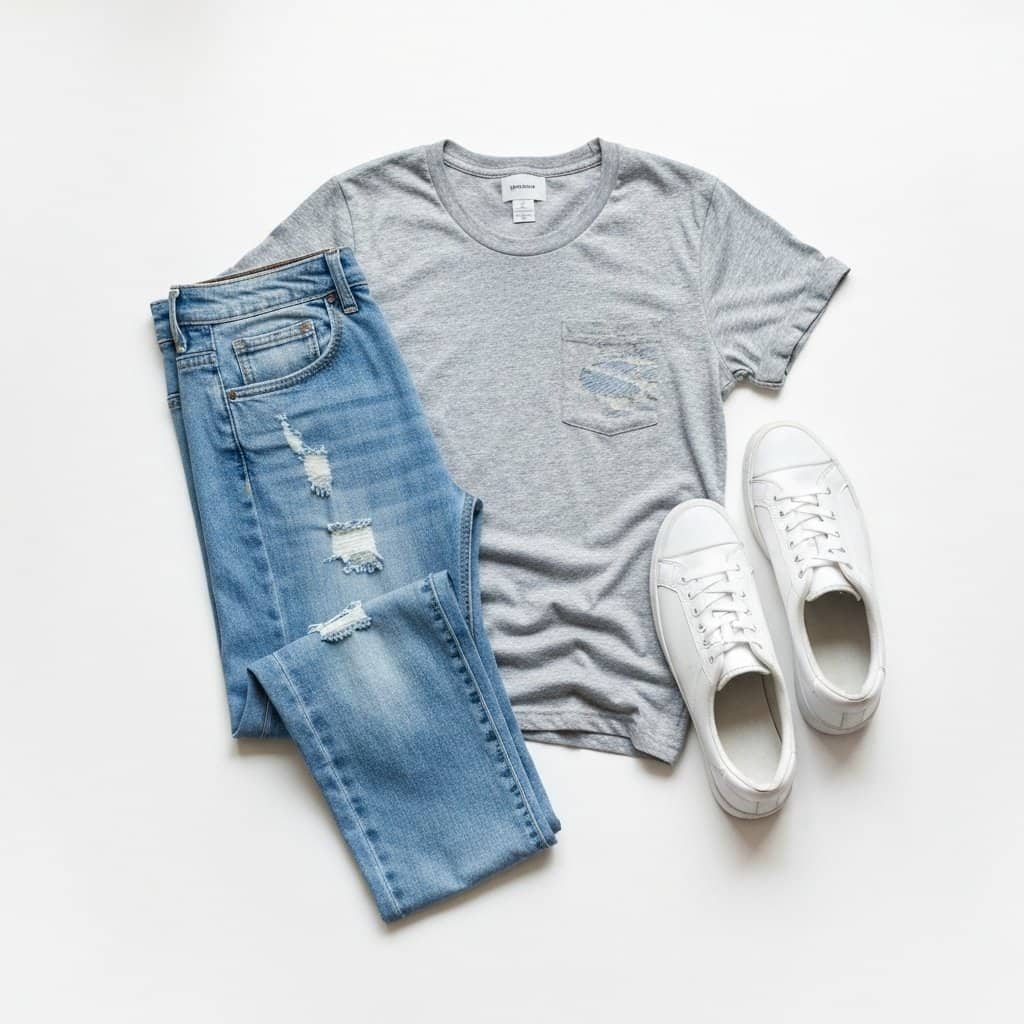 Jeans, T-shirt, sneakersy: Święta trójca casualowej elegancji